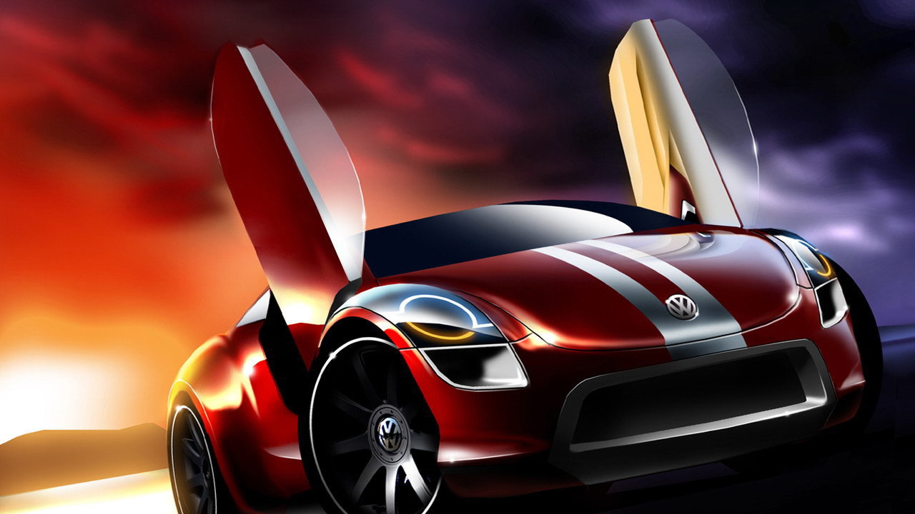 Красный Фольксваген