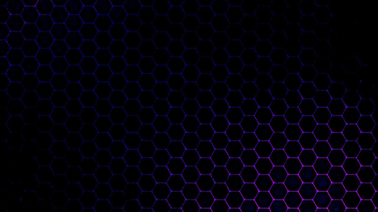 Черные обои с голубыми шестиугольниками