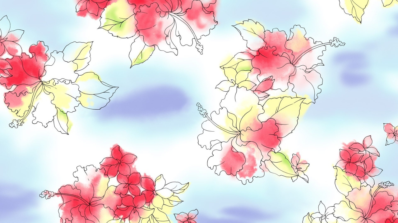 Рисованные цветы