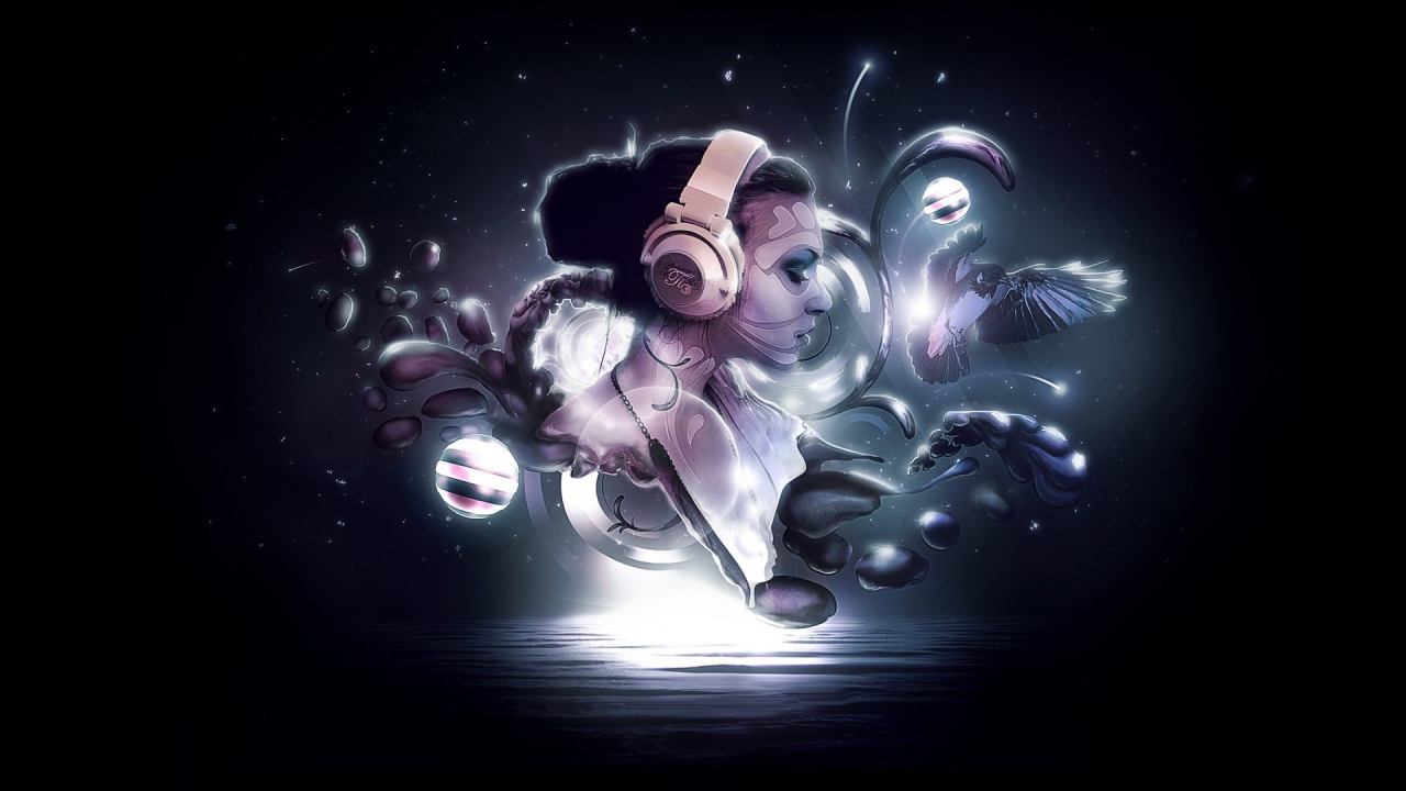 Наушники и птица