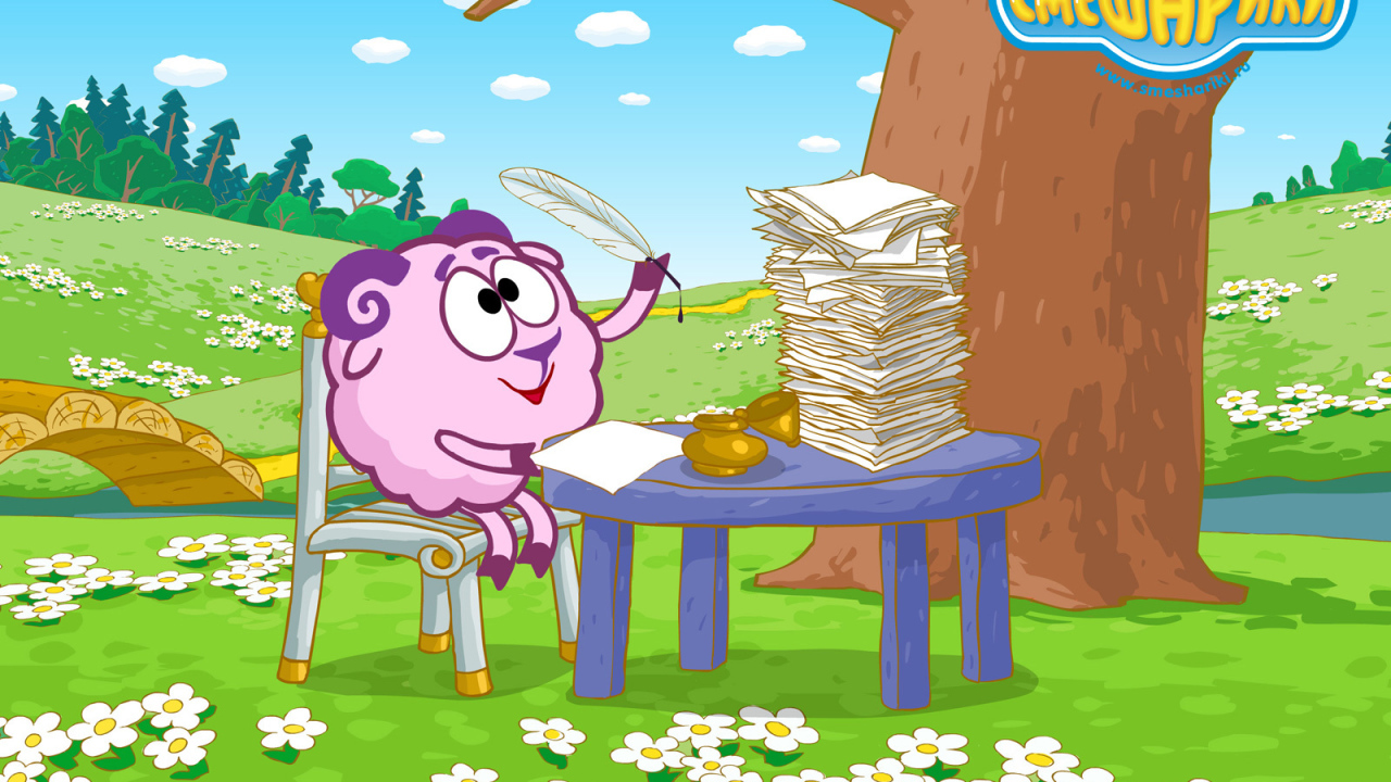 Бараш сочиняет стихи в мультфильме Смешарики