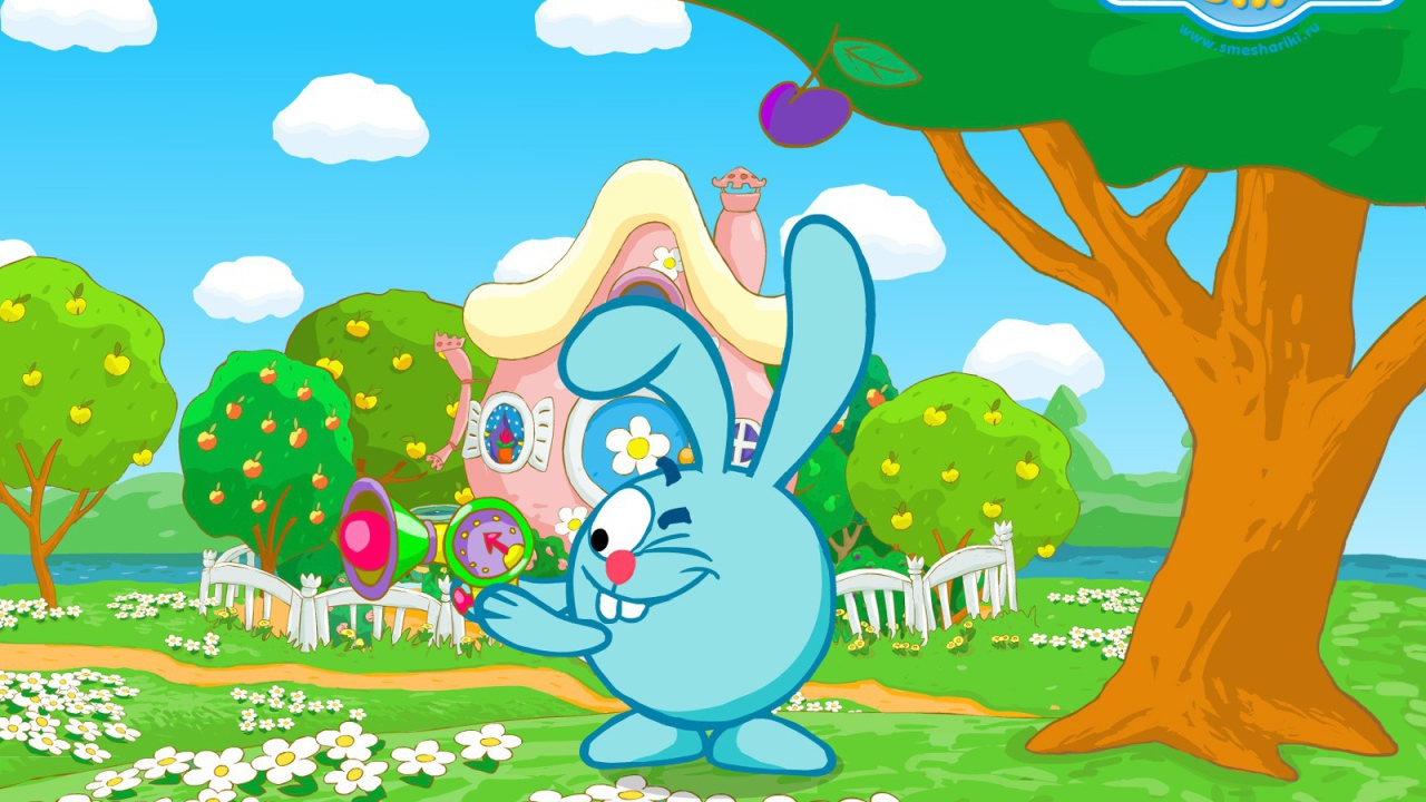 Крош у своего дома в мультфильме Смешарики