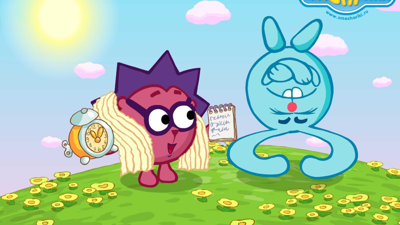 Ежик и Крош в мультфильме Смешарики