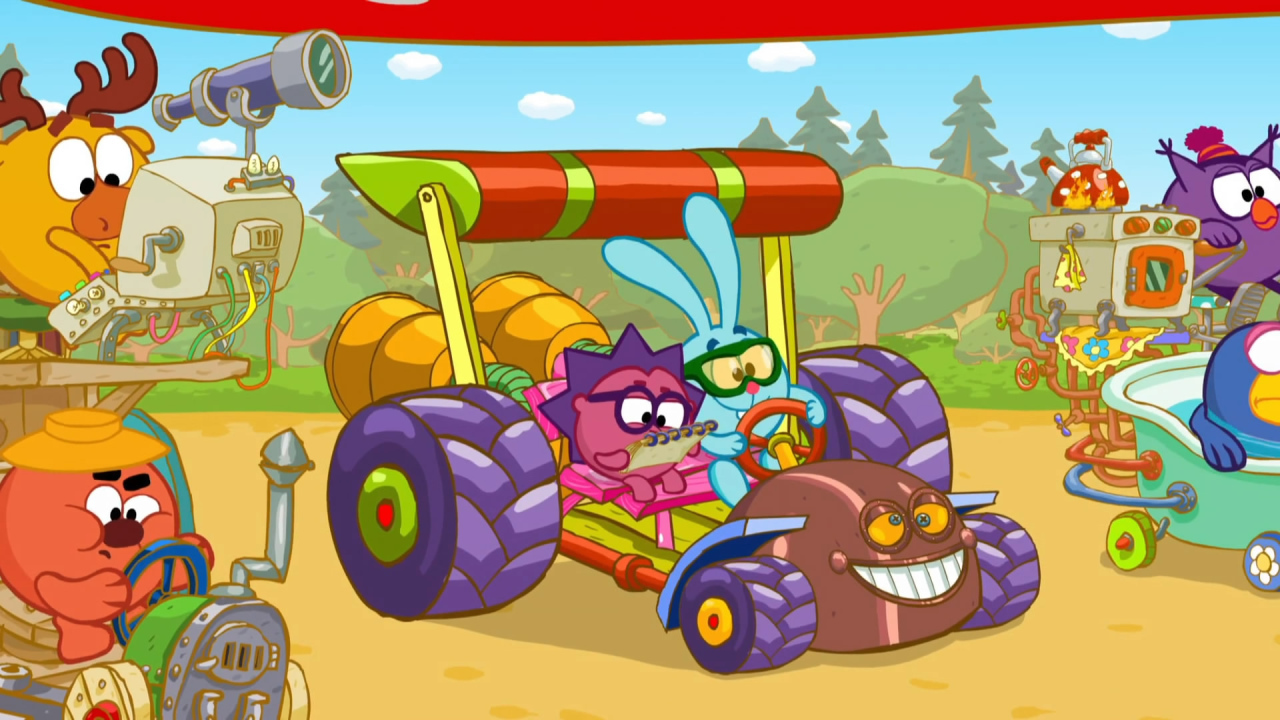 Гонки в мультфильме Смешарики