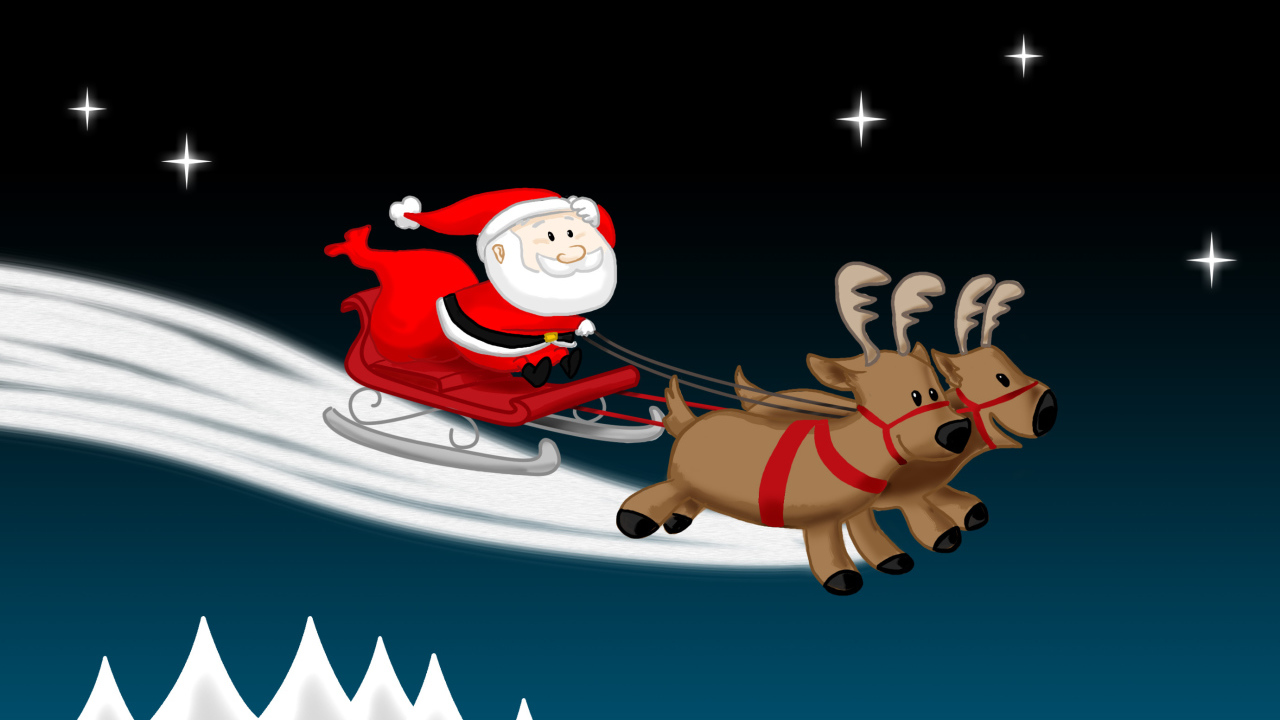 Санта Клаус на оленях
