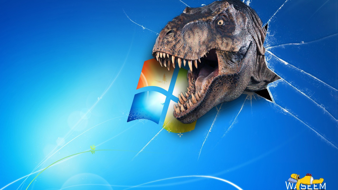 Windows с динозавром