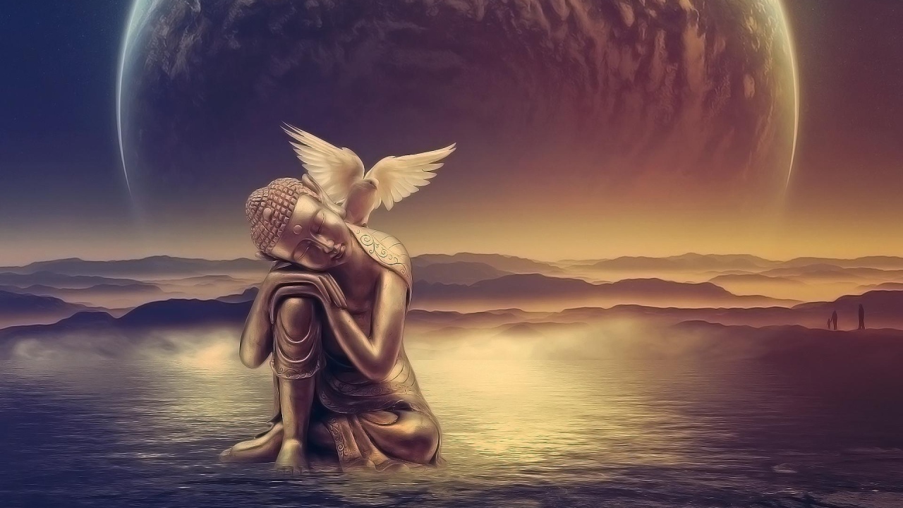 Голубь на плече Будды