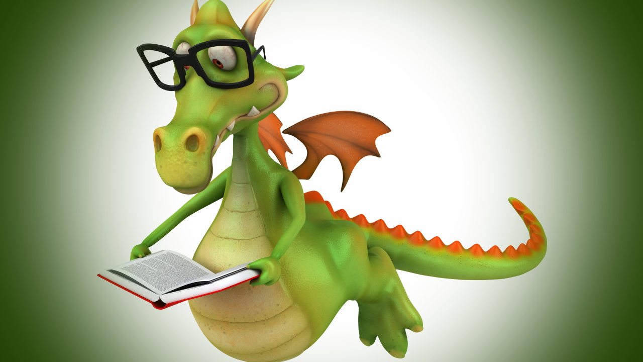 Дракон читает книгу