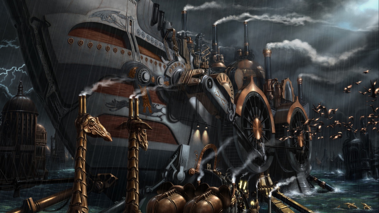Сухопутный корабль стимпанк