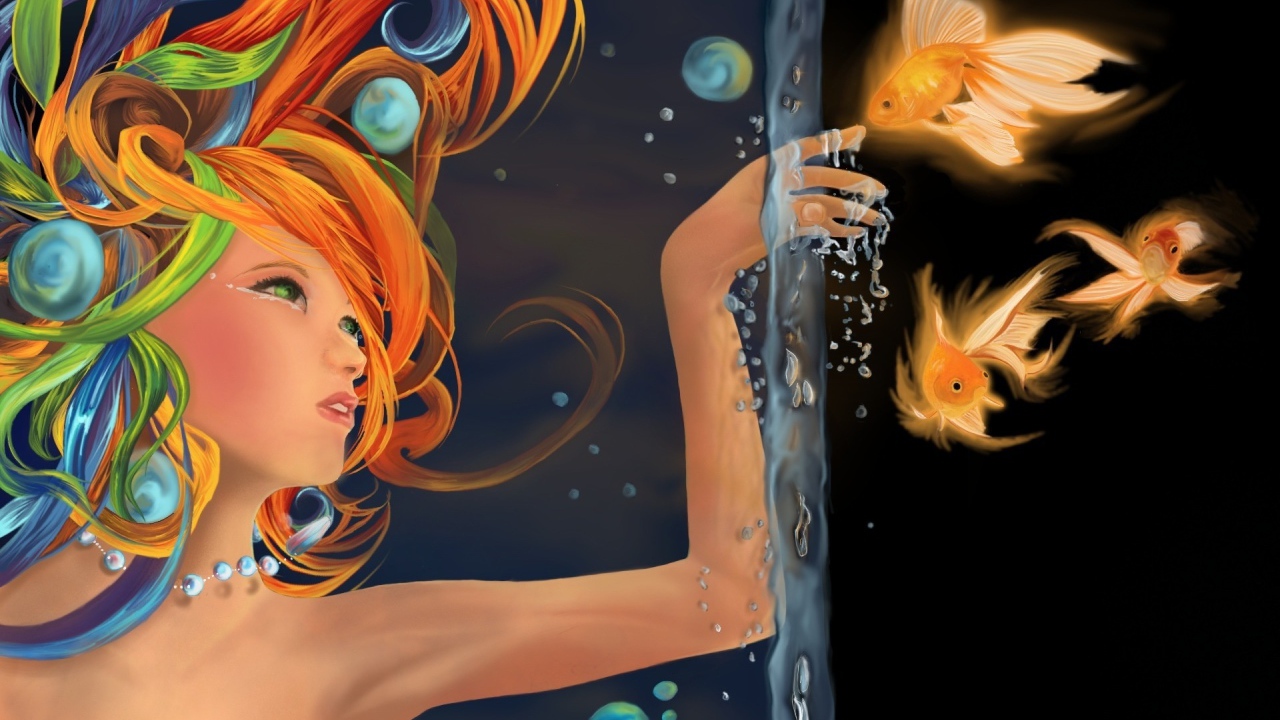 Русалка в аквариуме