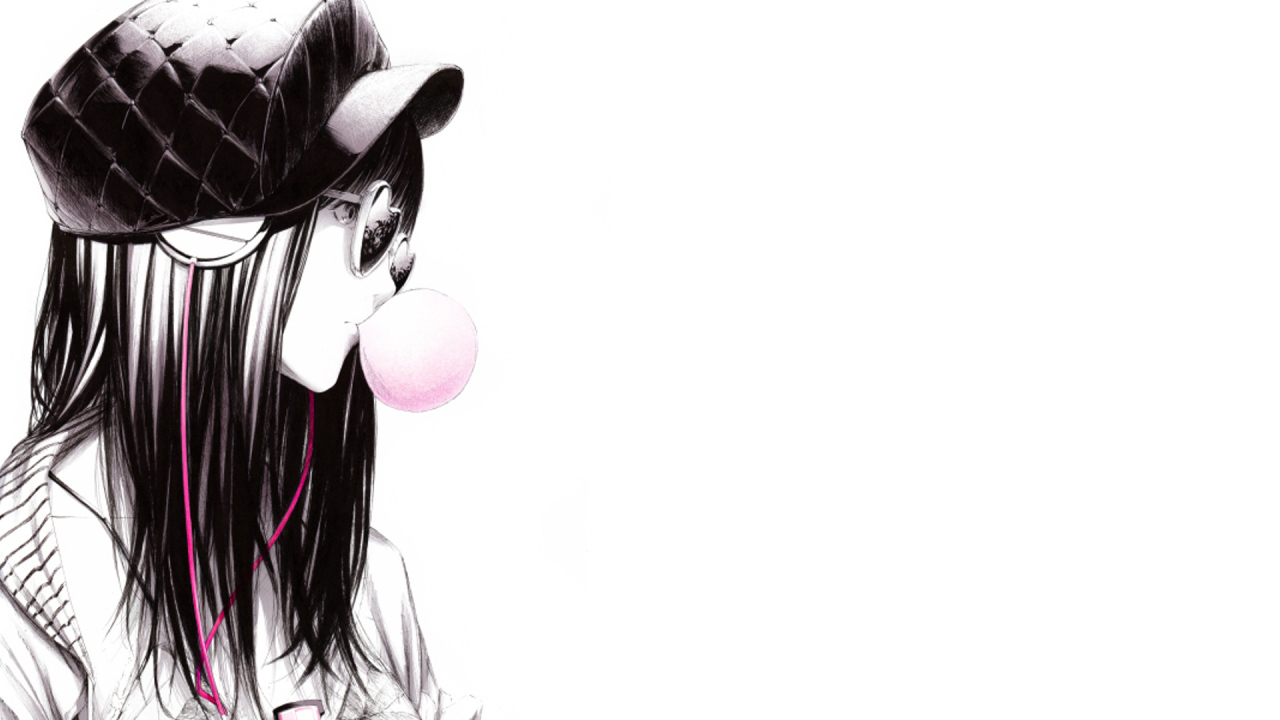 Девочка с наушниками и в кепке