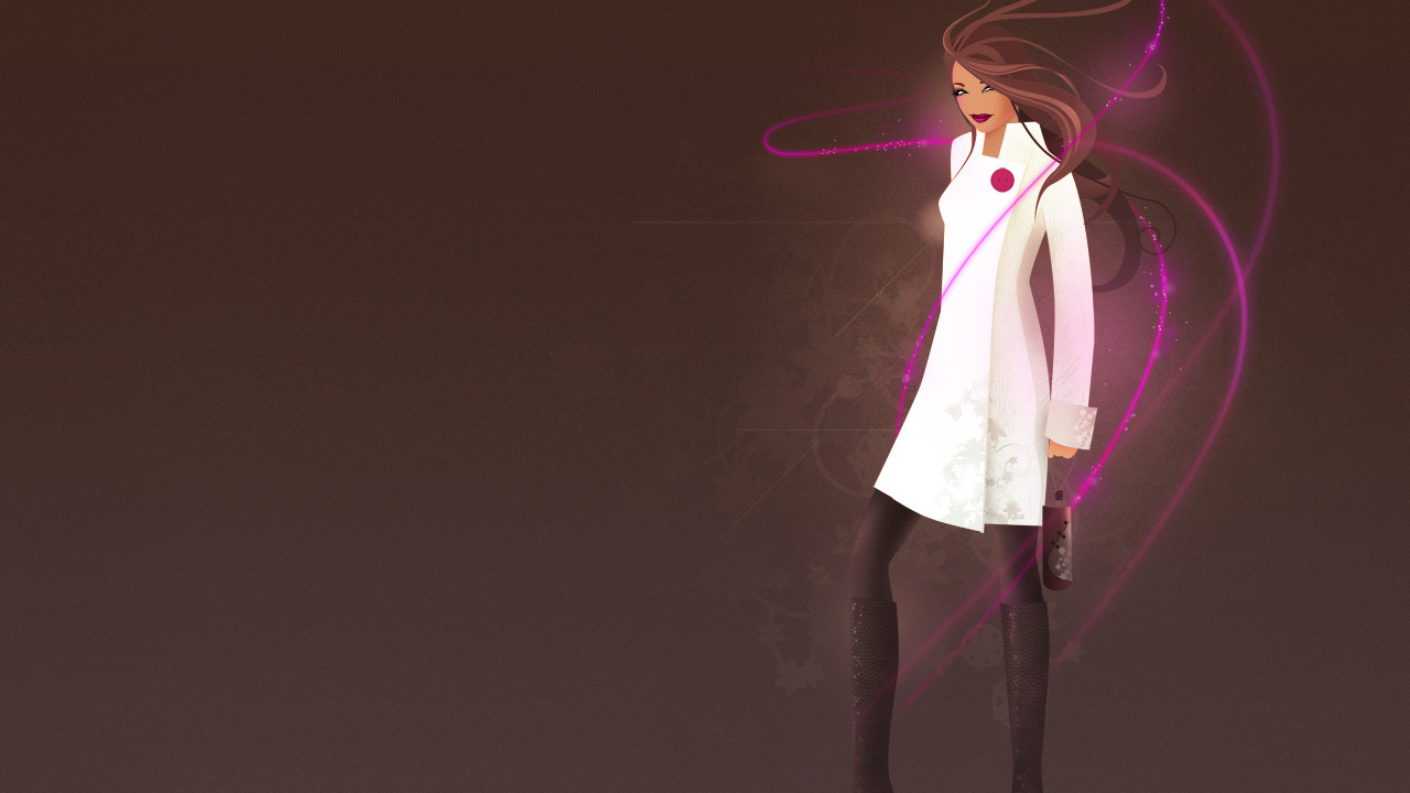 Девушка в белом пальто