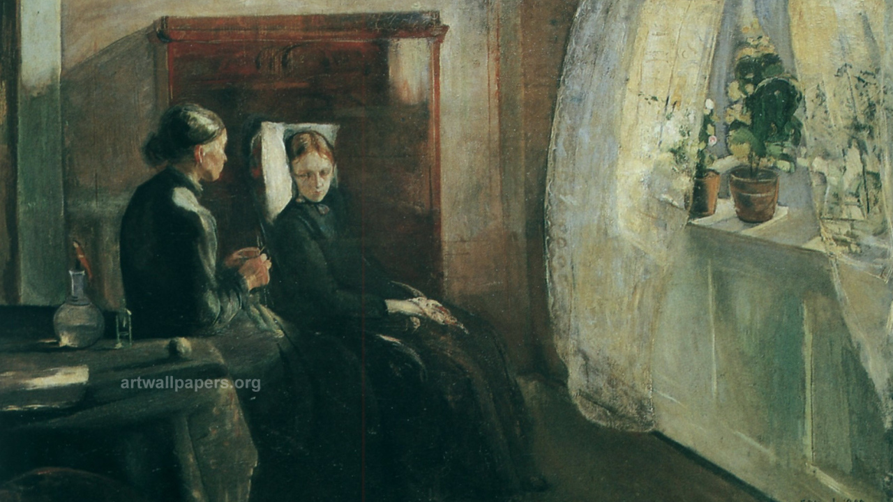 Картина Эдварда Мунка - Женщина у окна