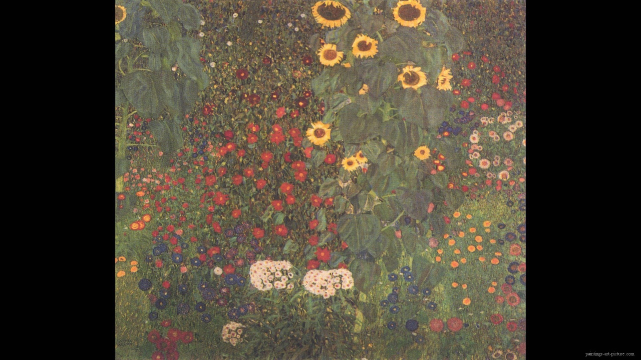 Картина Густава Климта - Ферма сад с подсолнухами