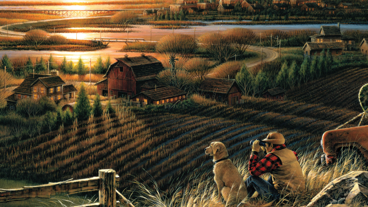 Друзья смотрят на закат