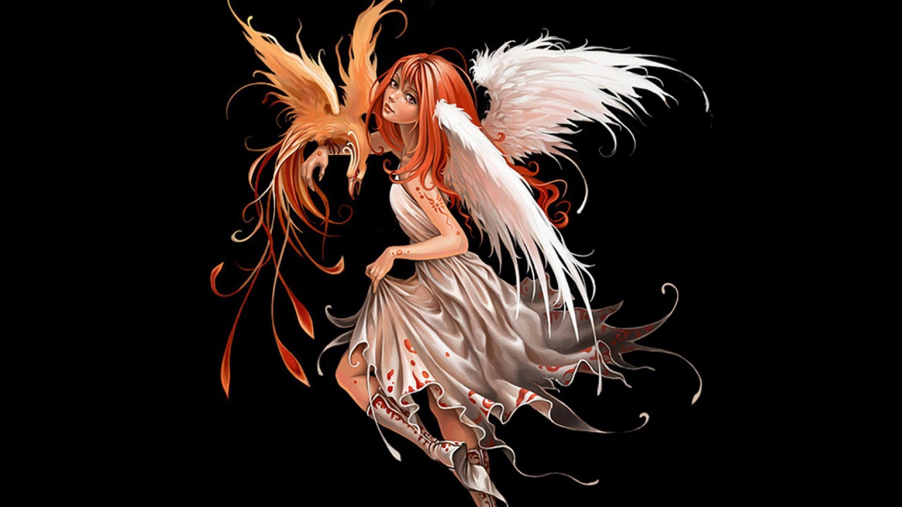 Ангел с птицей