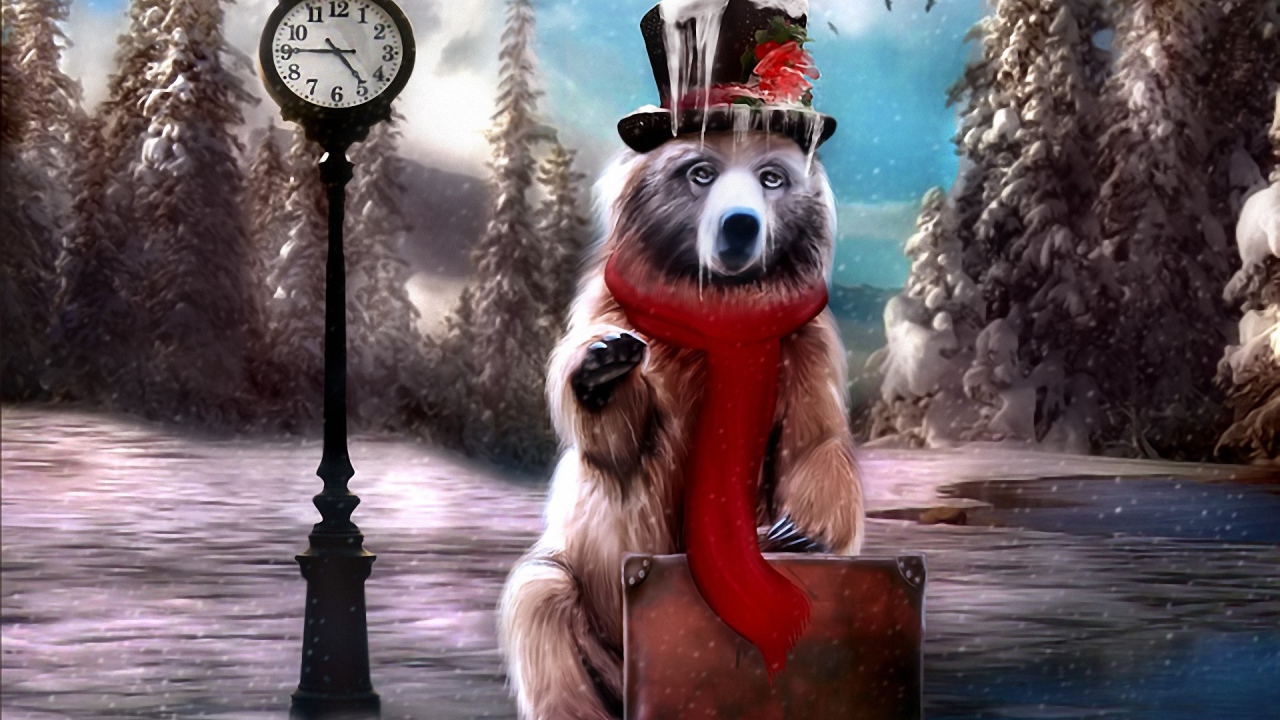 Медведь с чемоданом