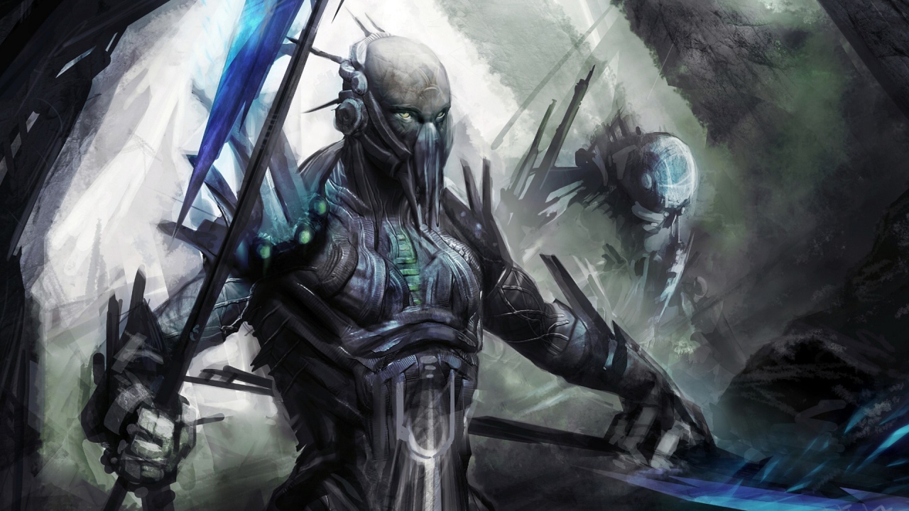 Рисунок фантастического воина