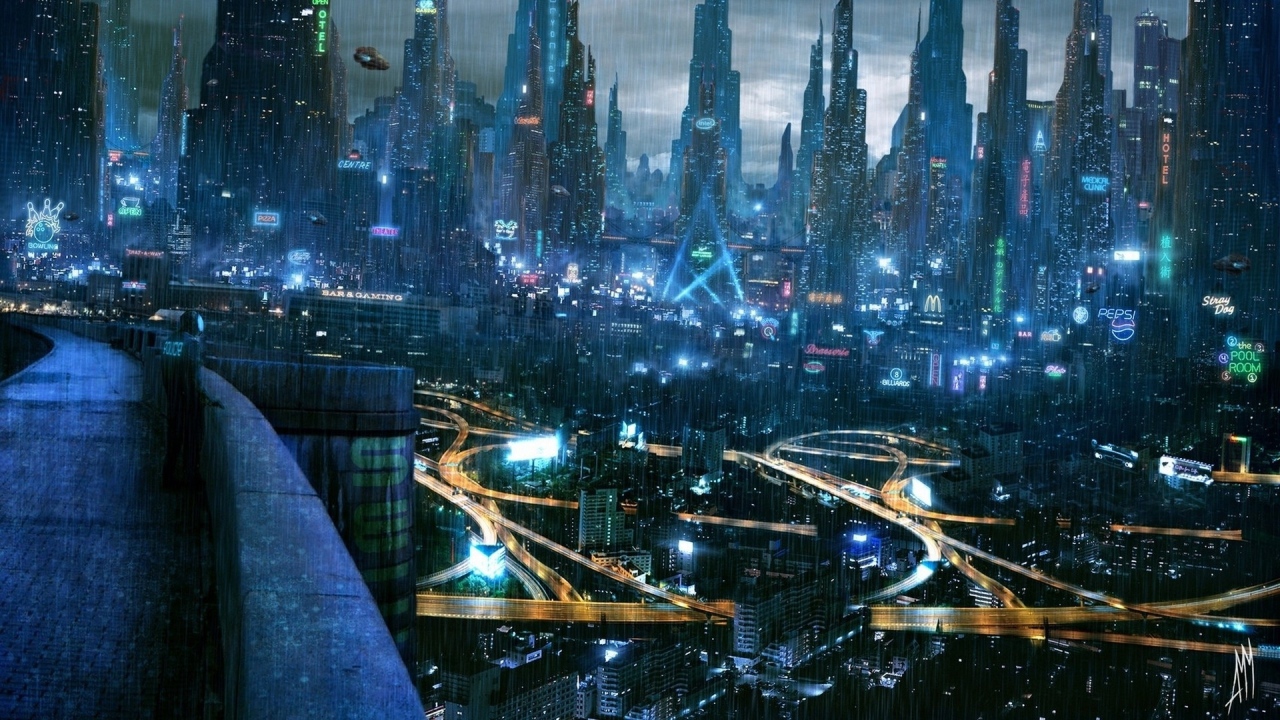 Неоновые огни города