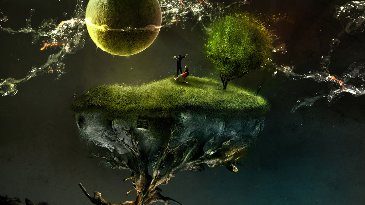 Люди на летающем острове