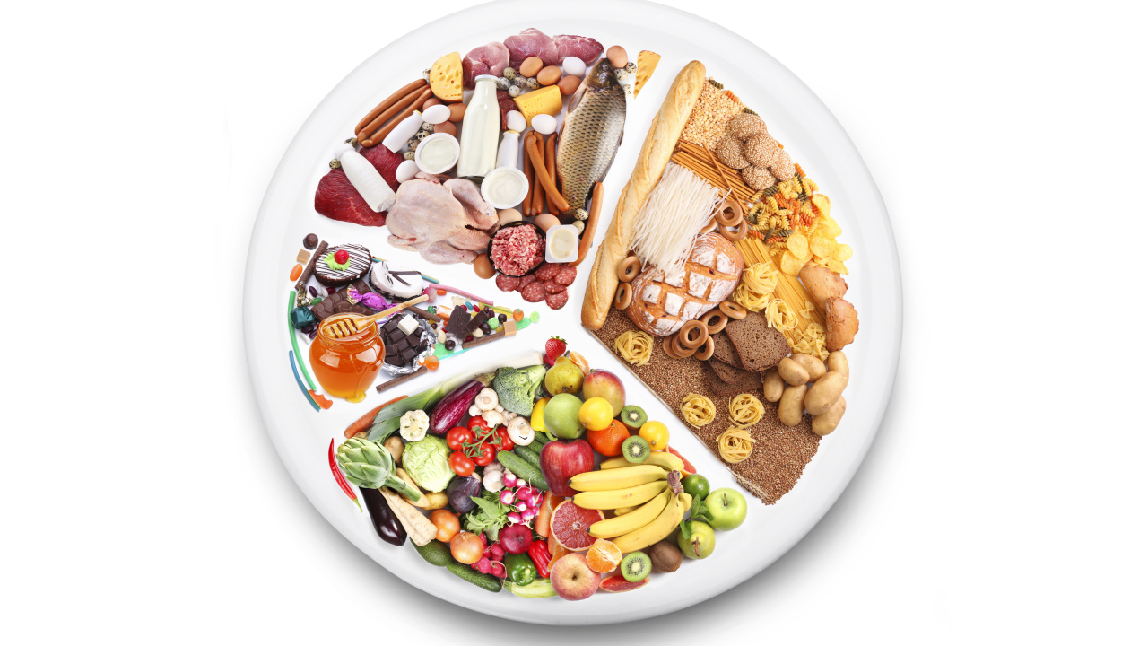 Тарелка с разной едой