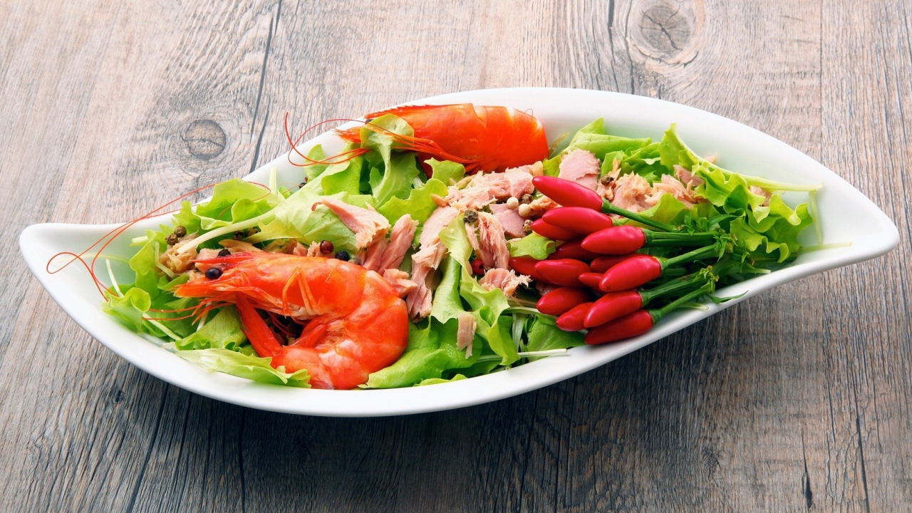 Ланч с креветками