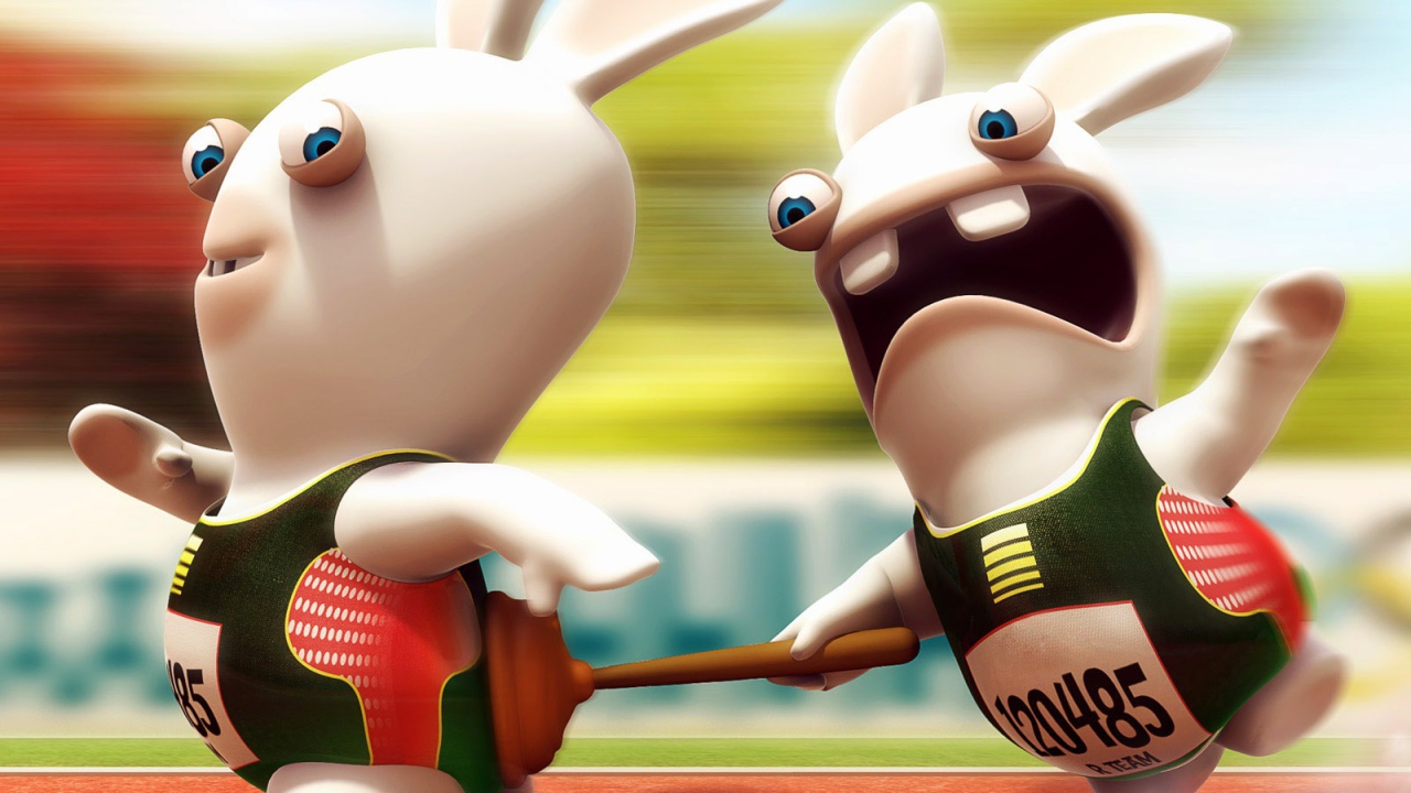 Гонки прикольных зайцев