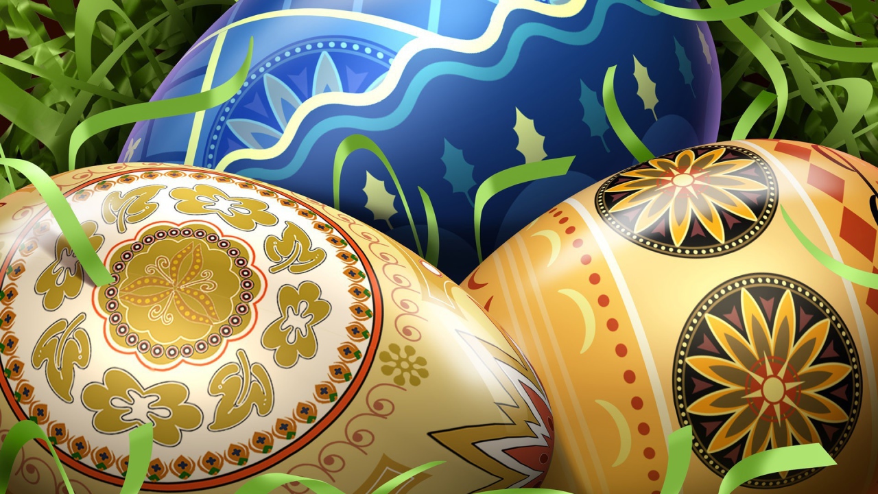 Уникальный узор на яйцах на Пасху