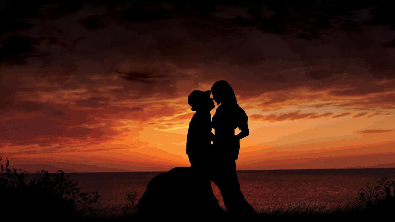 Влюбленные на закате