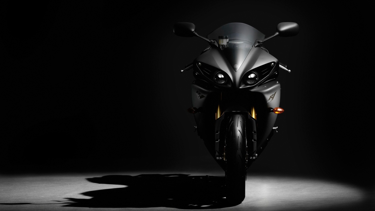 Stylish black motorcycle