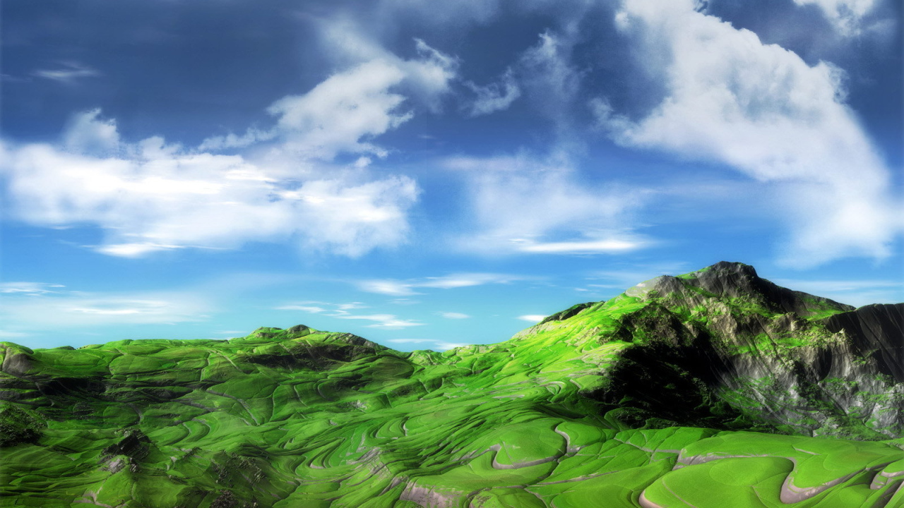 Зеленая гора с прожилками