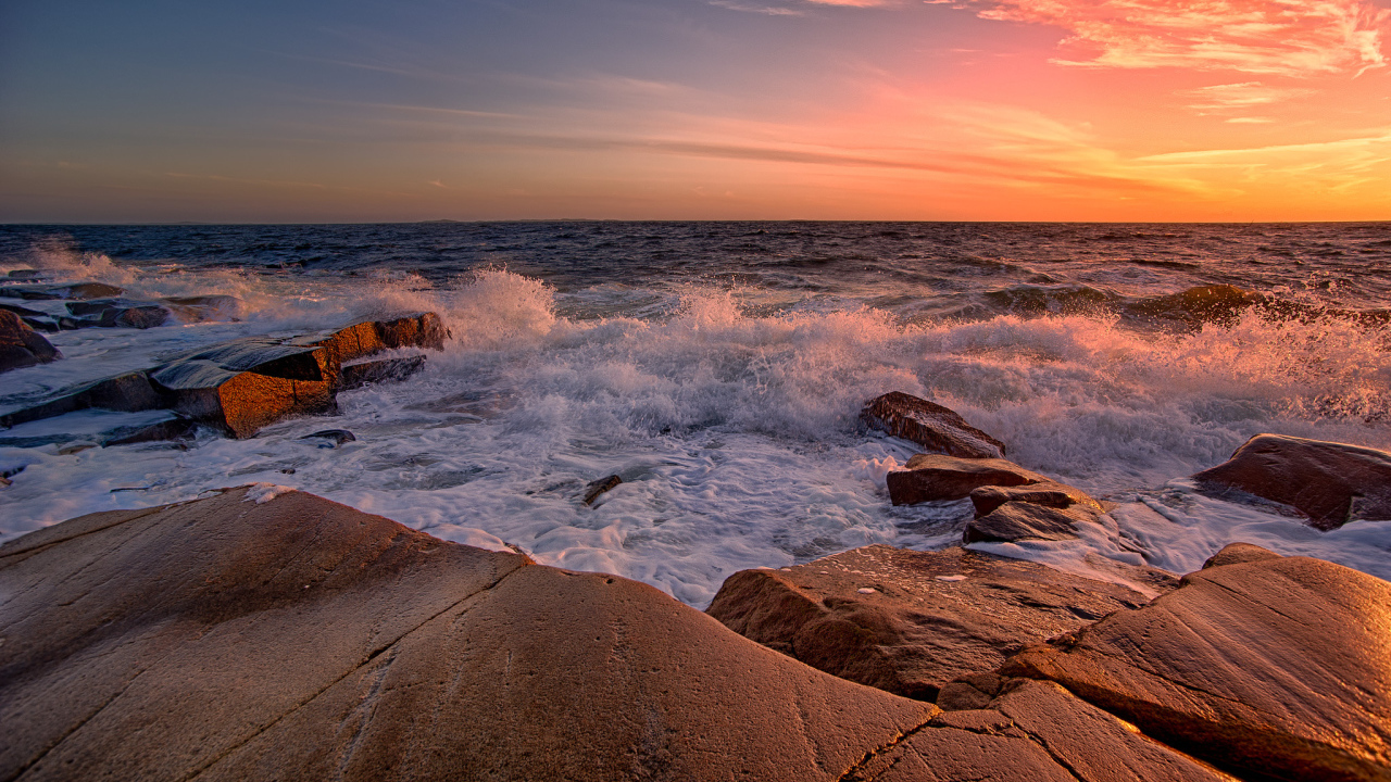 Прибой на закате