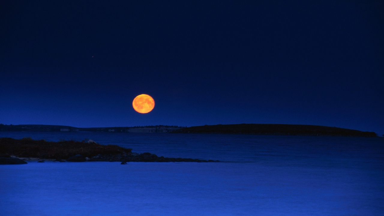 Луна на вечернем небе