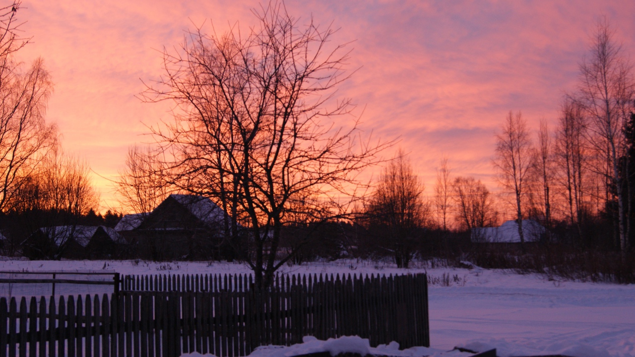 Деревня весенним утром