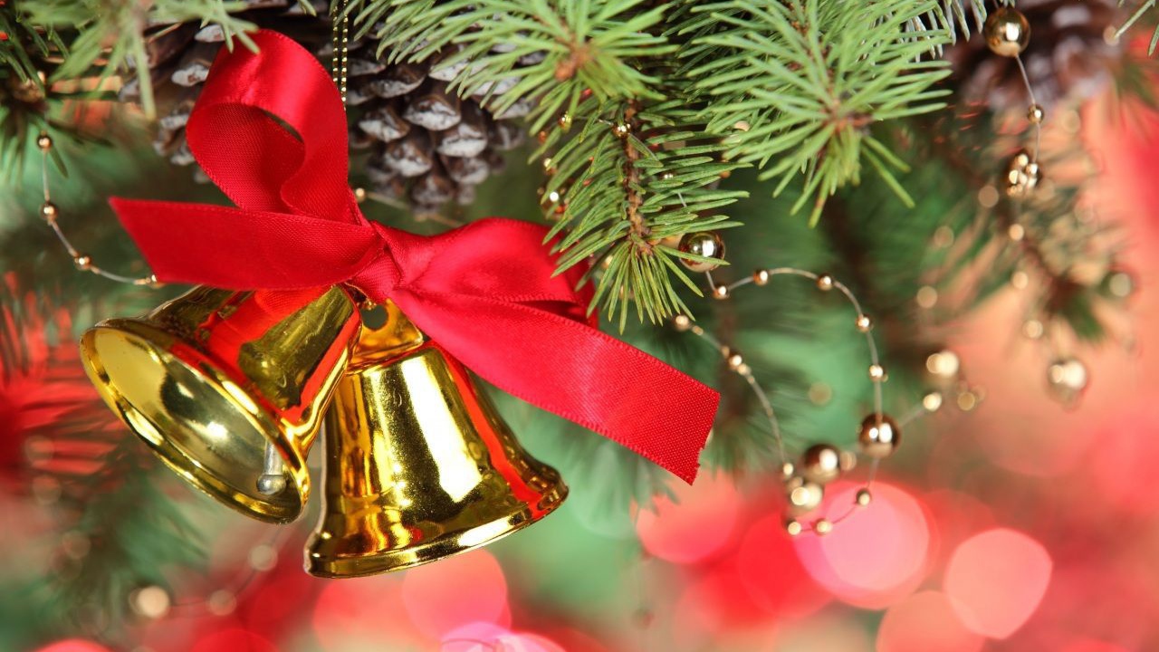 Колокольчики с красным бантом