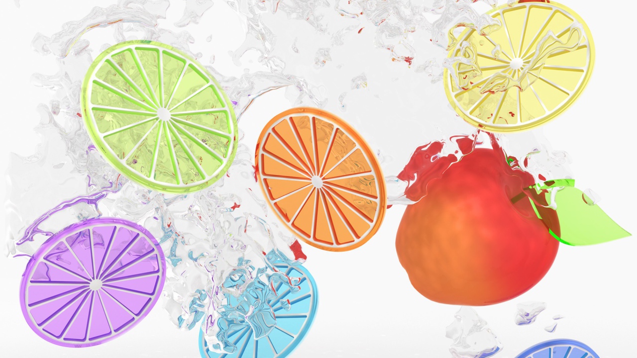 Яблоко и цветные дольки