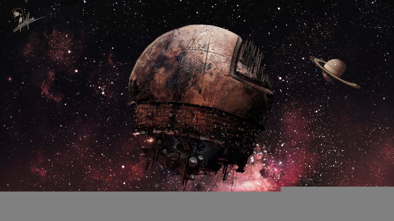 Космический корабль около Сатурна