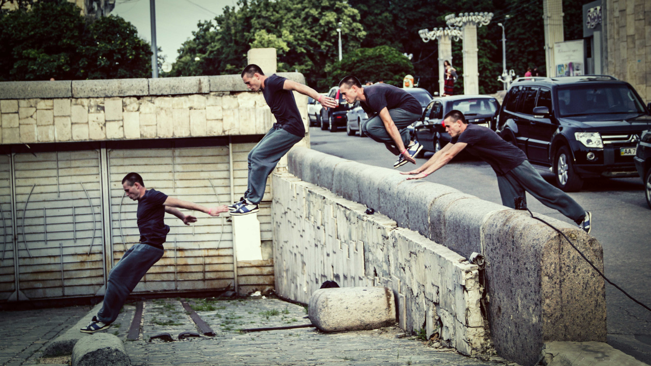 Раскадровка прыжка в паркуре