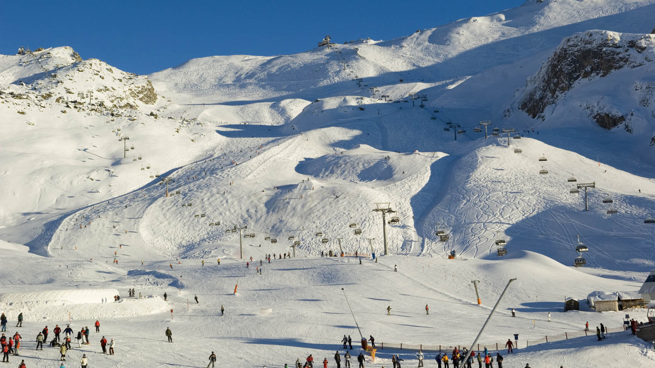 Лыжная трасса на горнолыжном курорте Ишгль, Австрия