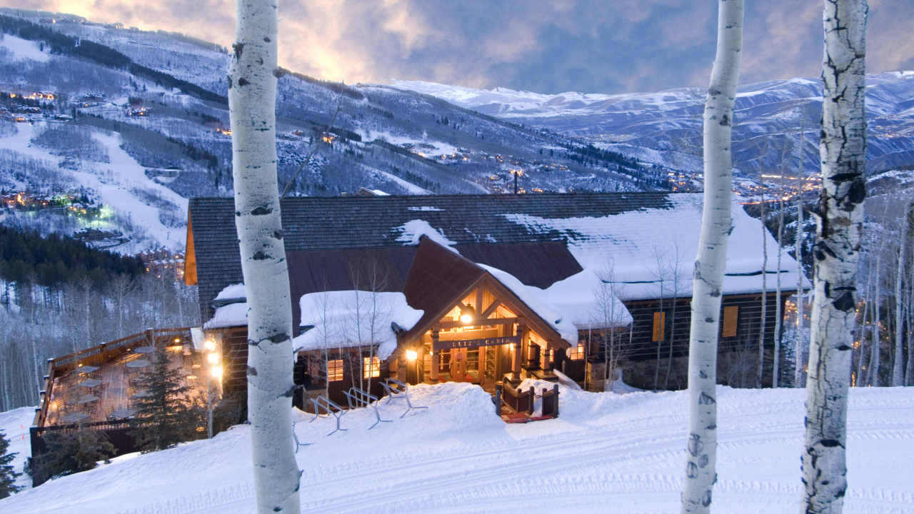 Закат на горнолыжном курорте Лех, Австрия