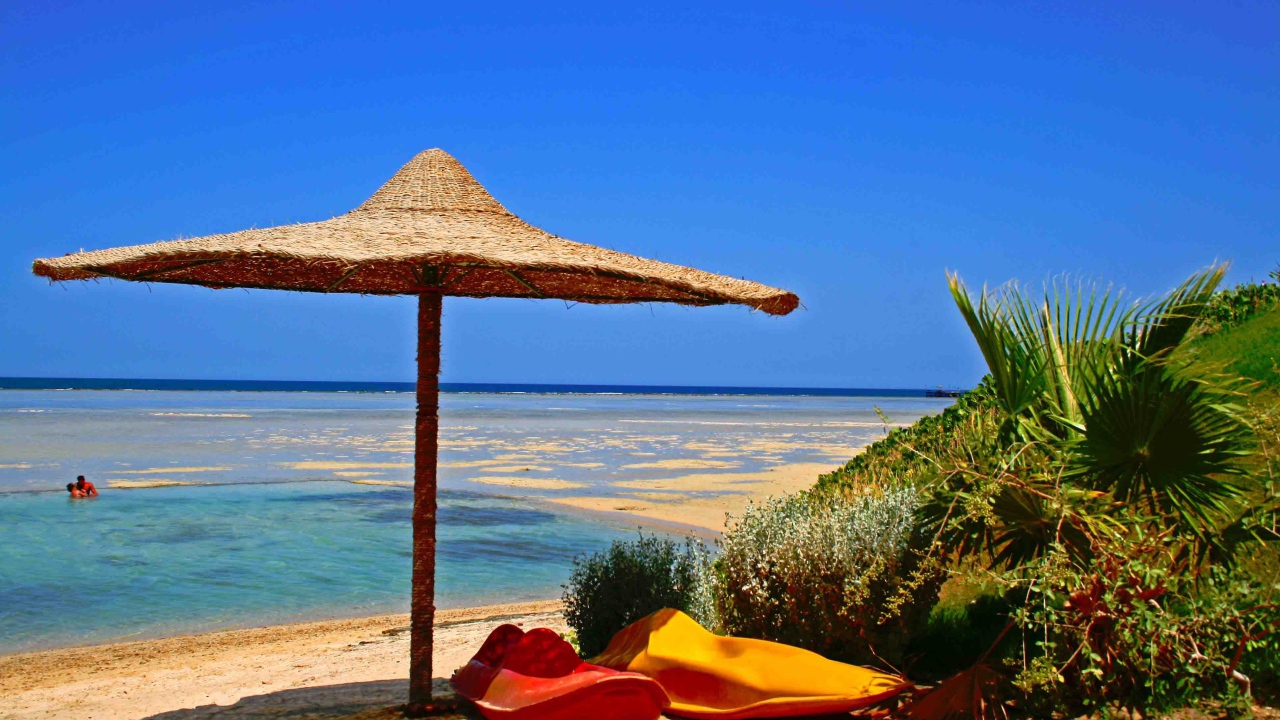 Осенний отдых на пляже на курорте Марса Алам, Египет