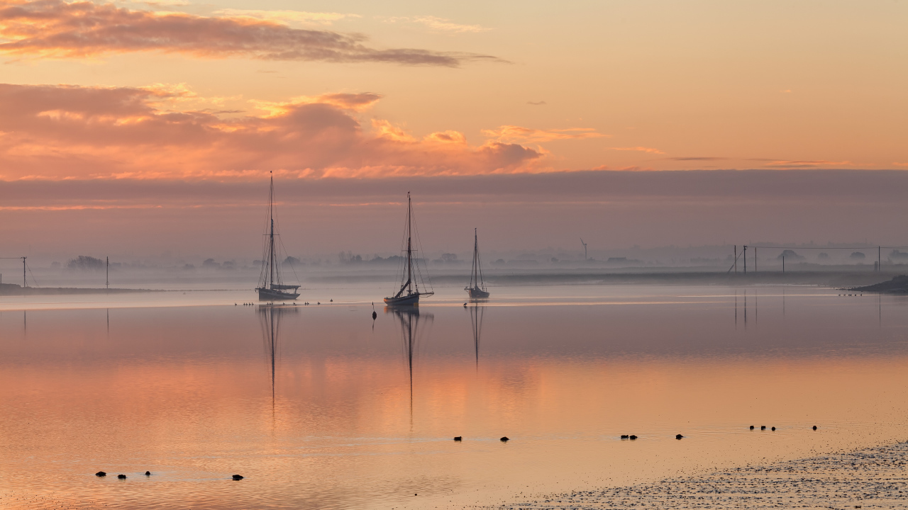 Восход солнца над Молдон, Эссекс, Великобритания