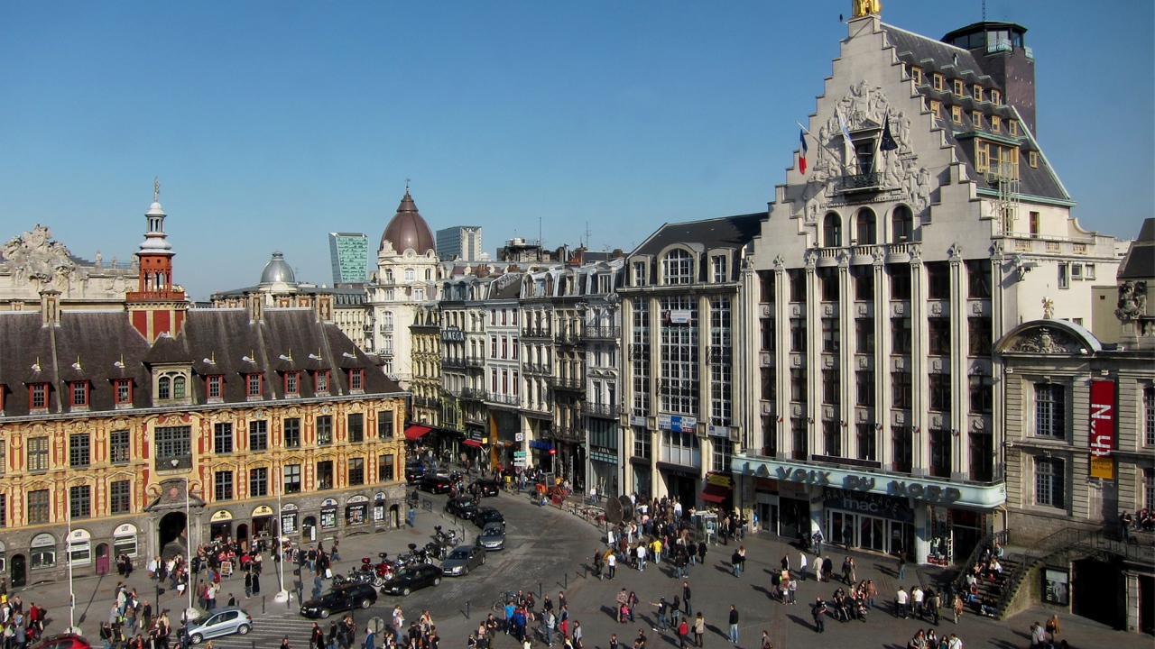 Площадь в городе Лилль, Франция