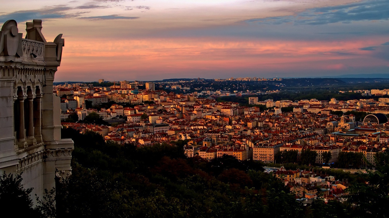 Sunset in Lyon, France
