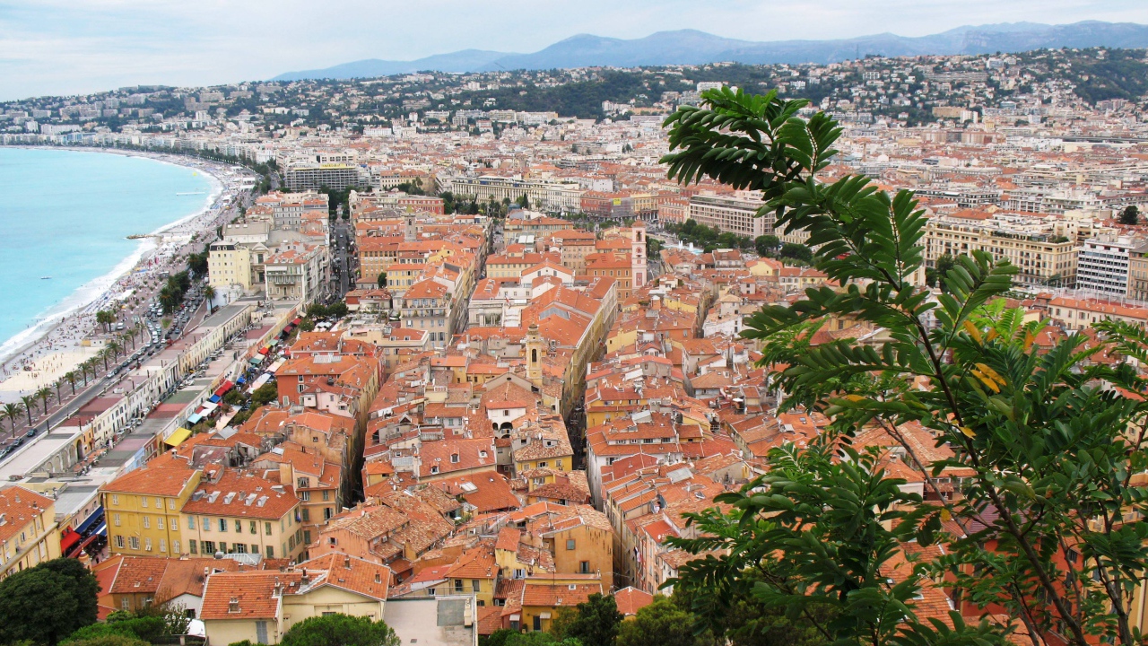 Панорама в городе Ницца, Франция
