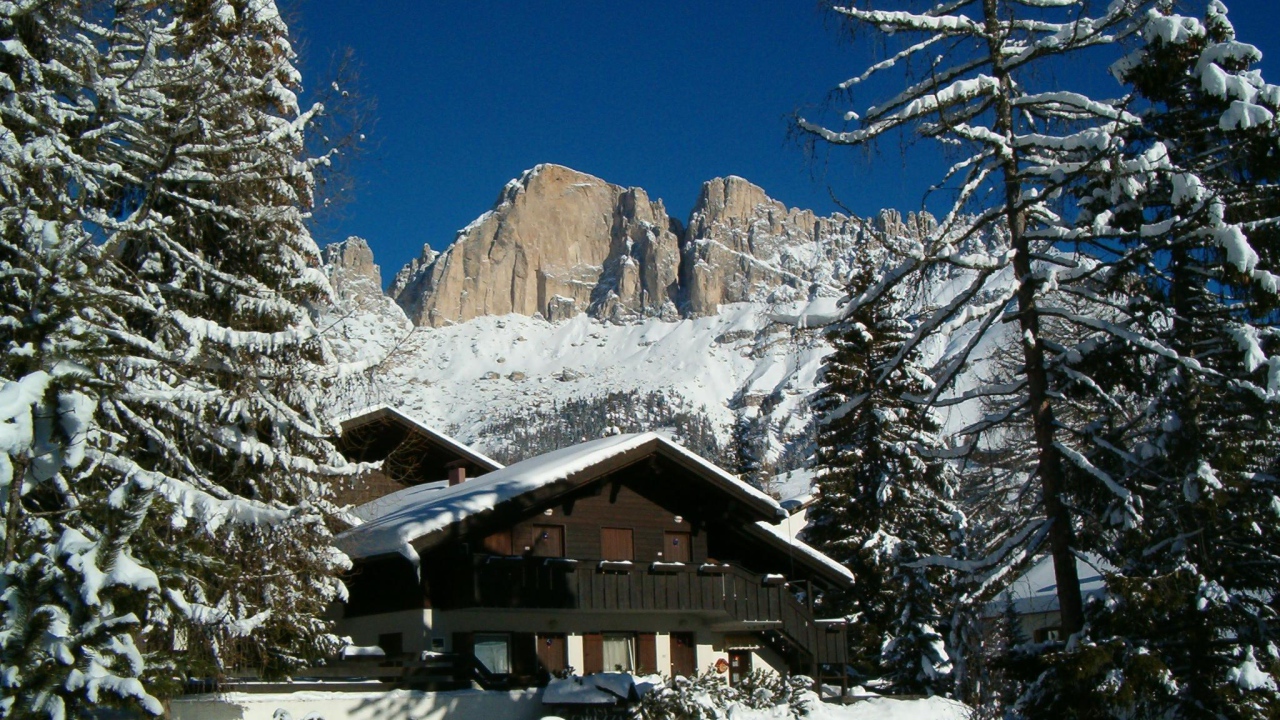 Гостиница среди сосен на горнолыжном курорте Валь-Ди-Фасса, Италия