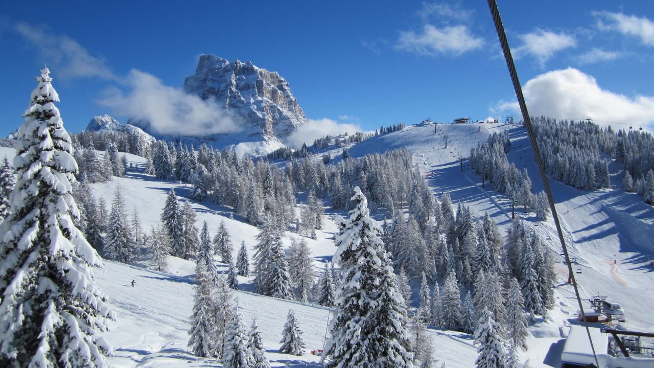 Лыжная трасса на курорте Аллеге, Италия