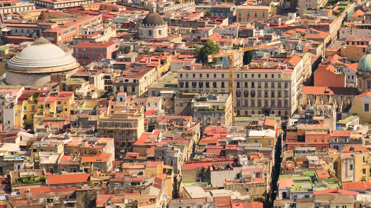 Вид со стены крепости в Неаполе, Италия