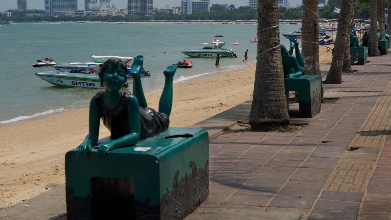 Sculpture on the promenade in the resort of Pattaya, Thailand