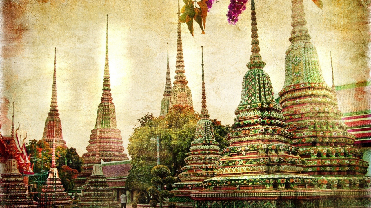 Храмы в цветах в Бангкоке, Таиланд